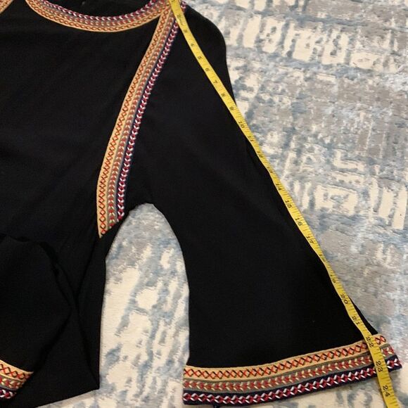 METISU dress keyhole back button closure tribal trim partial lined women’s sz XL - Picture 11 of 13